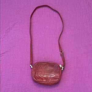 Paola del lungo red crocodile skin bag